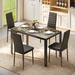 Ebern Designs Latoyta 4 - Person Dining Set Glass/Upholstered/Metal | 29.5 H x 27.6 W x 47.2 D in | Wayfair ED52690C47B94B5D8D1FBB86329C447D