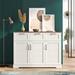 Lark Manor™ Annaelise 47.2"W 3 Drawer Accent Cabinet w/ 3 Doors Wood in Brown/White | 35 H x 47.2 W x 15.7 D in | Wayfair