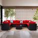 Zenova Cushioned Rattan Sofa 10-piece Outdoor Patio Furniture Set