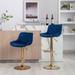 Chrome Base Swivel Height Adjustable Bar Stool Set of 2