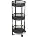 Gymax 3-Tier Rotating 1-Second folding Storage Rack Metal Rolling