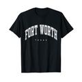 Fort Worth Texas TX Varsity Style Weiß Text T-Shirt