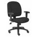 ZORO SELECT 452R13 Fabric Task Chair, 20 1/2-, Adjustable, Black