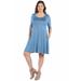 Knee Length Plus Size Pocket T Shirt Dress