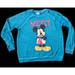 Disney Tops | Disney Mickey Mouse Light Weight Graphic Sweatshirt Blue Women's Size Medium | Color: Blue/Red | Size: M