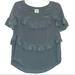 Anthropologie Tops | Anthropologie Hd In Paris Gray Silk Tiered Ruffled Top Size M | Color: Gray | Size: M