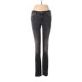 Gap Jeans - Mid/Reg Rise Skinny Leg Denim: Gray Bottoms - Women's Size 28 - Dark Wash