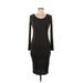 Forever 21 Casual Dress - Midi Scoop Neck 3/4 sleeves: Gray Print Dresses - Women's Size Medium