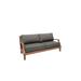 Rosecliff Heights Kauffman Teak Patio Sofa w/ Sunbrella Cushions Wood/Natural Hardwoods/Sunbrella® Fabric Included in Gray | Wayfair