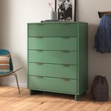 Wade Logan® Azur 5 Drawer 37.95" W Chest Wood in Green | 49.21 H x 37.8 W x 17.72 D in | Wayfair E1C64FA1C7C84BD29F451709E02AFFE2