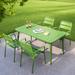 Wildon Home® Wilmoth Rectangular 4 - Person Aluminum Outdoor Dining Set Metal in Green | 47.2 W x 27.6 D in | Wayfair