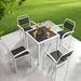 Hokku Designs Outdoor Courtyard Table & Chair Combination Balcony Casual Sunscreen Strip Dining Table | 27.56 W x 27.56 D in | Wayfair