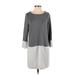 Lilis Closet Casual Dress - Shift: Gray Marled Dresses - Women's Size Small