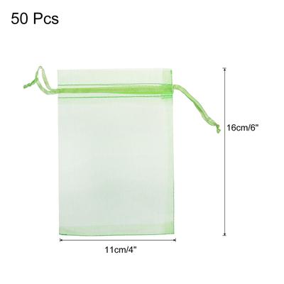 50pcs Organza Bags Drawstring Favor Pouches Sheer Mesh Bag for Gift