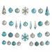 52ct Blue Shatterproof Assorted Finishes Christmas Tree Ornament 6" (150mm)