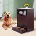 Pet Feeder Station with Storage,Dog and Cat Feeder Cabinet with Stainless Bowl