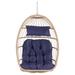 SANSTAR Patio Swing Egg Chair Folding Hanging Chair with Pillow