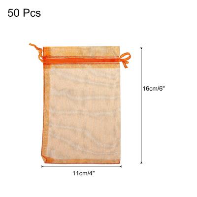 50pcs Organza Bags Drawstring Favor Pouches Sheer Mesh Bag for Gift