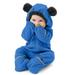 Aayomet Toddler Boys Winter Coat Boys Hooded Down Coats Winter Warm Jacket Solid Puffer Coat Blue 18-24 Months
