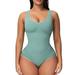 iOPQO lingerie for women Women Waist Trainer Shapewear Slim Body Shaper Deep V Neck Thong Bodysuit Tummy Control Jumpsuit Tops Shapers Green L