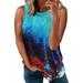 wendunide tank top for women Women Summer Scoop Neck Tank Tops Knit Shirts Casual Loose Sleeveless Camis Sweater Blouses T Shirt Womens Tanks Blue M