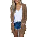 Wendunide 2024 Clearance Sales Cardigan for Women Long Sleeve Cardigan for Women Fall Open Front Cardigan with Pockets Casual Duster Lightweight Cardigan Sweater Womens Cardigan Khaki XL