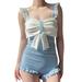 KaLI_store Womens Swimsuits Women s Crossover Ruched Skirt One Piece Swimdress Swimsuit Bathing Suit Blue One Size
