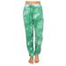 JDEFEG Track Pants Women Casual Tie-Dye Pocket Women s Waist Cotton Trouser Pants Loose Mid Straight Pants Western Bell Bottoms Polyester Green Xl