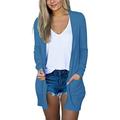 Wendunide 2024 Clearance Sales Cardigan for Women Long Sleeve Cardigan for Women Fall Open Front Cardigan with Pockets Casual Duster Lightweight Cardigan Sweater Womens Cardigan Blue M