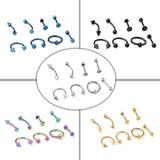 Naierhg 8Pcs Mixed Style Lip Tongue Eyebrow Nose Ring Barbell Body Piercing Jewelry