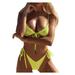 iOPQO swimsuit women Women Bandeau Bandage Bikini Set Push-Up Brazilian Swimwear Beachwear Swimsuit Swimwears Tankinis Set Yellow M