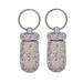 SANWOOD Pill Container 2Pcs Medicine Pill Case Box Outdoor Waterproof Rhinestone Keychain Container