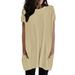 wendunide blouses for women Womens Summer Casual Solid Loose Pullover Crewneck Shirts Short Sleeve Tunic Tops Blouse With Pockets Womens T-Shirts Khaki S