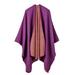 Womens Ladies Plain Open Poncho Cape Blanket Winter Travel Wrap Scarf Shawl