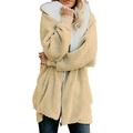 iOPQO Coats For Women Womens Solid Oversized Zip Down Hooded Coat Cardigans Outwear With Pocket Yellow + 3XL