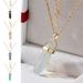 Naierhg Pendant Necklace Hexagon Nice Construction Moon Design Charm Layered Hexagon Moon Necklace for Dating