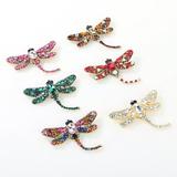 Naierhg Women s Dragonfly Crystal Brooch Lovely Rhinestone Scarf Pin Jewelry