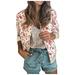 Dtydtpe 2024 Clearance Sales Shacket Jacket Women Ladies Retro Floral Zipper Up Jacket Casual Coat Outwear Womens Long Sleeve Tops Winter Coats for Women