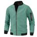 Aayomet Big Mens Winter Coats Men s Bomber Jacket Lightweight Windbreaker Flight Jacket Zip Up Active Coat Spring Fall Outwear Green L