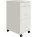Pemberly Row 18in Deep 3 Drawer Mobile Metal File Cabinet Pearl White