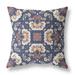 HomeRoots 417144 5 x 16 x 16 in. Blue & White Zippered Geometric Indoor & Outdoor Throw Pillow