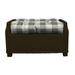 RSH DÃ©cor Indoor Outdoor Single Tufted Ottoman Cushion 21 x 17 Grey Buffalo Plai