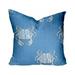 HomeRoots 410525 17 x 4 x 17 in. Blue & White Crab Enveloped Coastal Throw Indoor & Outdoor Pillow