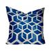 HomeRoots 410423 12 x 4 x 12 in. Blue & White Zippered Geometric Throw Indoor & Outdoor Pillow