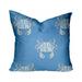 HomeRoots 410533 18 x 4 x 18 in. Blue & White Crab Zippered Coastal Throw Indoor & Outdoor Pillow
