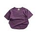 ZIZOCWA Baby Girls Short Sleeve V-Neck T-Shirt Boys Size Small Toddler Kids Girls Boys Short Classic Loose Short Soft Short Sleeve Solid T Shirt Tee T Purple110