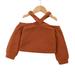 ZIZOCWA Baby Girl Clothes Tank Top 2T Long Sleeve Shirts Girls Pack Kids Toddler Children Girls Cotton Autumn Solid Long Sleeve Tops Clothes Brown Brown4Y