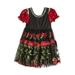 Rovga Toddler Girl Dress Clothes Short Sleeve Floral Print Pleated Swing Casual Midi Dress Size 4 To13 Flower Princess Dresss Party Dress