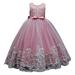 Rovga Toddler Girl Dress Clothes Flower Lace Dress For Kids Wedding Bridesmaid Pageant Party Formal Long Maxi Gown Big First Birthday Dance Prom Sequin Bowknot Puffy Tulle Dresses