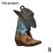 FASHION BOOT AND HAT COWBOY FLAT ACRYLIC CAR ORNAMENT MIRROR REARVIEW W4P1